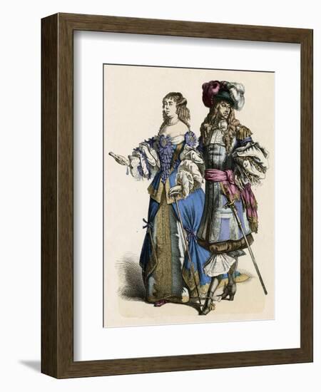 French Noble Pair 1680-null-Framed Art Print