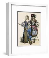 French Noble Pair 1680-null-Framed Art Print