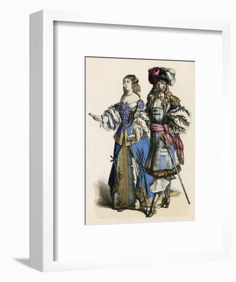 French Noble Pair 1680-null-Framed Art Print