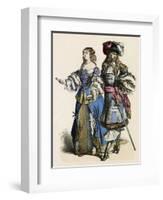 French Noble Pair 1680-null-Framed Art Print