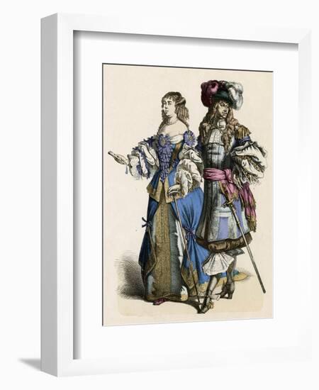 French Noble Pair 1680-null-Framed Art Print