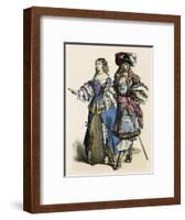 French Noble Pair 1680-null-Framed Art Print