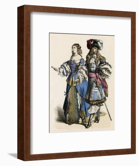 French Noble Pair 1680-null-Framed Art Print