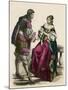 French Noble Pair 1680-null-Mounted Art Print