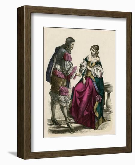 French Noble Pair 1680-null-Framed Art Print