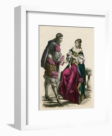 French Noble Pair 1680-null-Framed Art Print