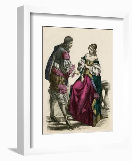 French Noble Pair 1680-null-Framed Art Print