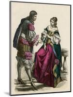 French Noble Pair 1680-null-Mounted Art Print