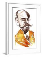 French novelist Emile Zola; caricature-Neale Osborne-Framed Giclee Print