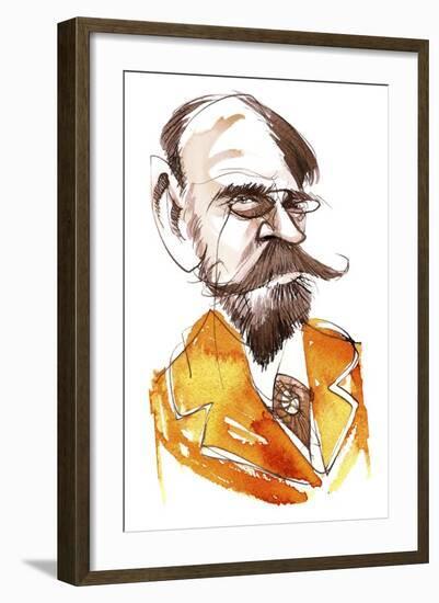 French novelist Emile Zola; caricature-Neale Osborne-Framed Giclee Print