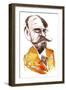 French novelist Emile Zola; caricature-Neale Osborne-Framed Giclee Print