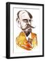 French novelist Emile Zola; caricature-Neale Osborne-Framed Giclee Print