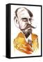 French novelist Emile Zola; caricature-Neale Osborne-Framed Stretched Canvas