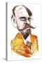 French novelist Emile Zola; caricature-Neale Osborne-Stretched Canvas