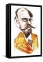 French novelist Emile Zola; caricature-Neale Osborne-Framed Stretched Canvas