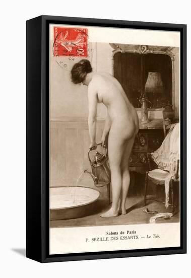 French Nude Filling Tub-null-Framed Stretched Canvas