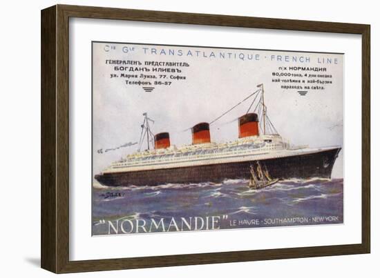 French Ocean Liner Normandie-null-Framed Giclee Print