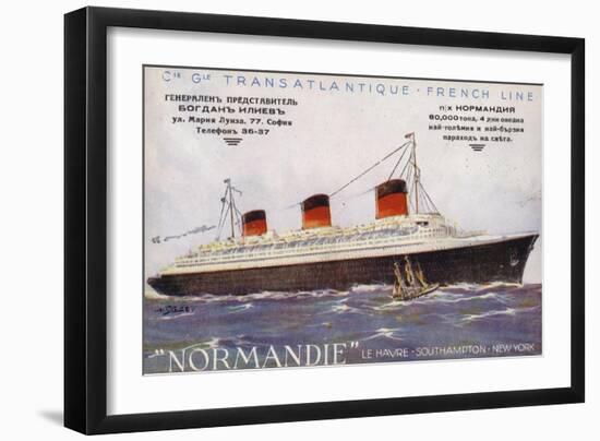 French Ocean Liner Normandie-null-Framed Giclee Print