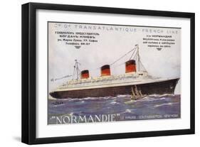 French Ocean Liner Normandie-null-Framed Giclee Print