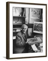 French Painter Marc Chagall Working on a Painting-Loomis Dean-Framed Photographic Print