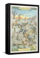 French Patrol Among the Barbed Wire, World War I-null-Framed Stretched Canvas