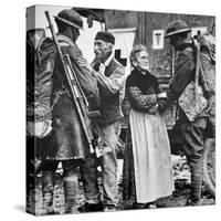 French Peasants Greet Two Heavily-Laden Americans, 1917-American Photographer-Stretched Canvas