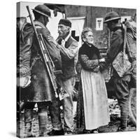 French Peasants Greet Two Heavily-Laden Americans, 1917-American Photographer-Stretched Canvas