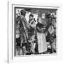 French Peasants Greet Two Heavily-Laden Americans, 1917-American Photographer-Framed Photographic Print