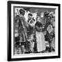 French Peasants Greet Two Heavily-Laden Americans, 1917-American Photographer-Framed Photographic Print