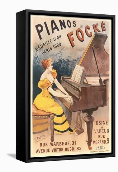 French Piano Poster-null-Framed Stretched Canvas