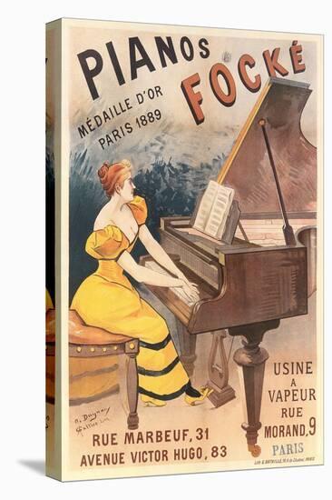 French Piano Poster-null-Stretched Canvas