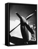 French Pilot on a Fighter Plane-null-Framed Stretched Canvas