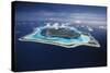 French Polynesia, Bora Bora, Aerial View of Bora Bora Island-Walter Bibikow-Stretched Canvas