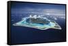 French Polynesia, Bora Bora, Aerial View of Bora Bora Island-Walter Bibikow-Framed Stretched Canvas