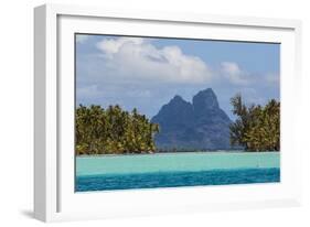 French Polynesia, Bora Bora. Mountain Peaks Seen from Tahaa Lagoon-Alida Latham-Framed Photographic Print