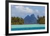 French Polynesia, Bora Bora. Mountain Peaks Seen from Tahaa Lagoon-Alida Latham-Framed Photographic Print