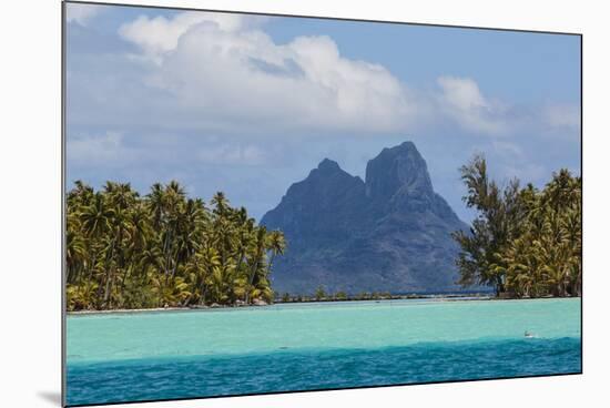 French Polynesia, Bora Bora. Mountain Peaks Seen from Tahaa Lagoon-Alida Latham-Mounted Photographic Print