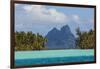 French Polynesia, Bora Bora. Mountain Peaks Seen from Tahaa Lagoon-Alida Latham-Framed Photographic Print