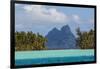 French Polynesia, Bora Bora. Mountain Peaks Seen from Tahaa Lagoon-Alida Latham-Framed Photographic Print