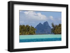 French Polynesia, Bora Bora. Mountain Peaks Seen from Tahaa Lagoon-Alida Latham-Framed Photographic Print