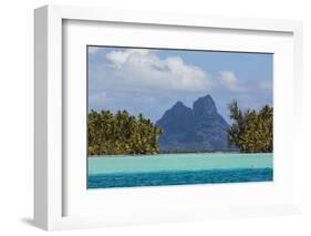 French Polynesia, Bora Bora. Mountain Peaks Seen from Tahaa Lagoon-Alida Latham-Framed Photographic Print