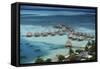 French Polynesia, Bora Bora, Taahina Bay and the Bunglows-Walter Bibikow-Framed Stretched Canvas