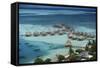 French Polynesia, Bora Bora, Taahina Bay and the Bunglows-Walter Bibikow-Framed Stretched Canvas