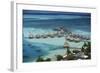 French Polynesia, Bora Bora, Taahina Bay and the Bunglows-Walter Bibikow-Framed Photographic Print