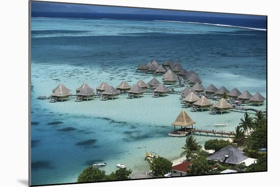 French Polynesia, Bora Bora, Taahina Bay and the Bunglows-Walter Bibikow-Mounted Photographic Print