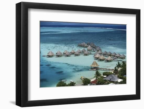 French Polynesia, Bora Bora, Taahina Bay and the Bunglows-Walter Bibikow-Framed Photographic Print