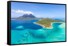 French Polynesia from Helicopter-noblige-Framed Stretched Canvas