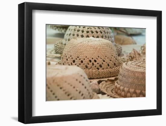 French Polynesia, Island of Rurutu. Traditional Woven Hats-Cindy Miller Hopkins-Framed Photographic Print