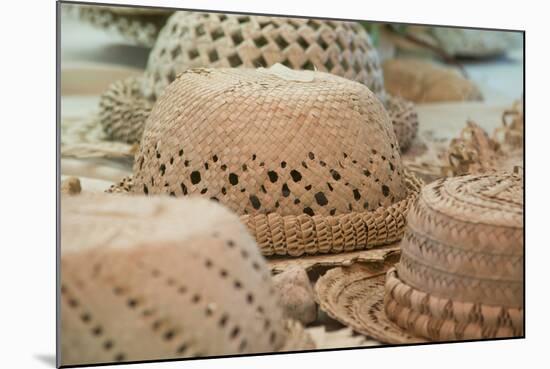 French Polynesia, Island of Rurutu. Traditional Woven Hats-Cindy Miller Hopkins-Mounted Photographic Print