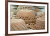 French Polynesia, Island of Rurutu. Traditional Woven Hats-Cindy Miller Hopkins-Framed Photographic Print